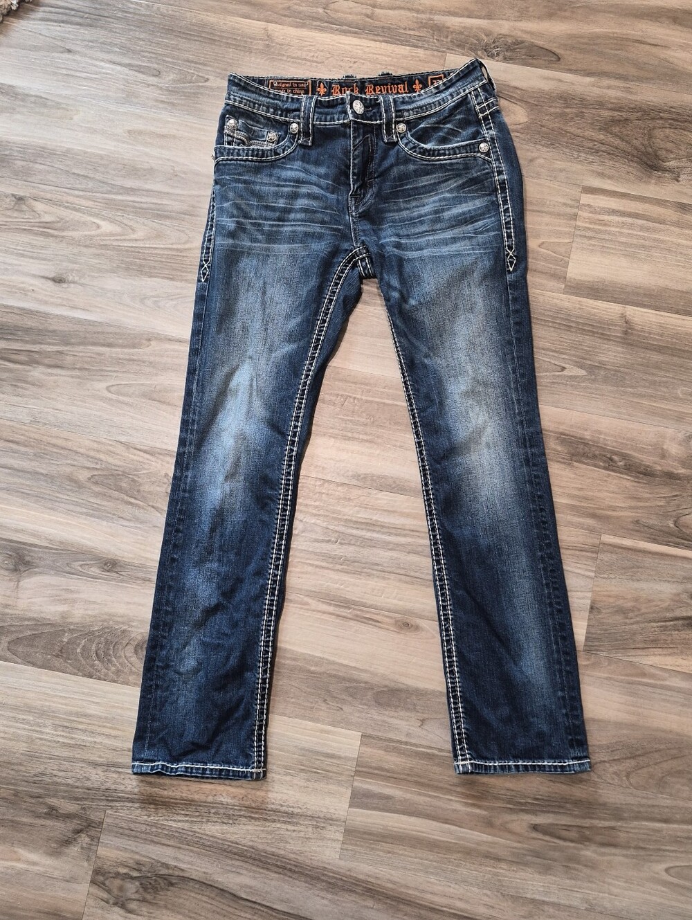Rock Revival Mario Straight Men Jean RJ8873J2(missing one back button) Y2K Retro